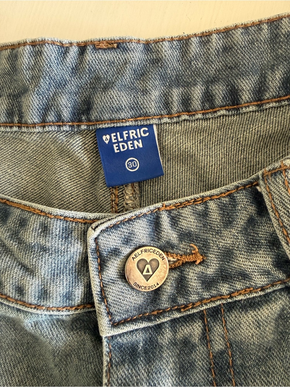 Aelfric Eden Washed Reverse Jorts Jeans Shorts  unique trendy fashionable denim - Picture 5 of 15